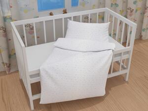 Biante Detské bavlnené posteľné obliečky do postieľky Sandra SA-424 Drobné kvietky na bielom Do postieľky 90x140 a 40x60 cm