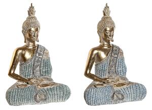 Dekoratívne postava DKD Home Decor 23 x 13 x 34 cm Modrá Buddha Tyrkysový Orientálny Čistenie (2 kusov)