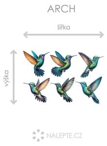 Nalepte.cz Kolibríky textilní prelepiteľné nálepky na stenu arch 47 x 31 cm