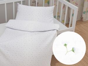 Biante Detské bavlnené posteľné obliečky do postieľky Sandra SA-424 Drobné kvietky na bielom Do postieľky 90x130 a 40x60 cm