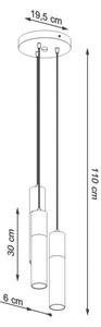 Sollux SL.1081 - Luster na lanku BORGIO 3xGU10/40W/230V betón/kov čierna