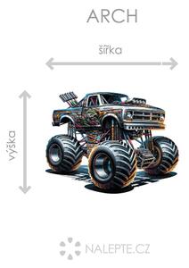 Nalepte.cz Monster truck 01 textilní prelepiteľná nálepka na stenu arch 45 x 34 cm
