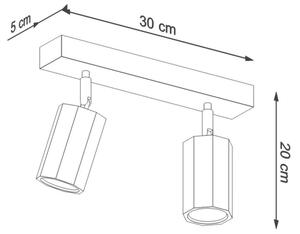 Sollux SL.1029 - Bodové svietidlo ZEKE 2xGU10/40W/230V dub
