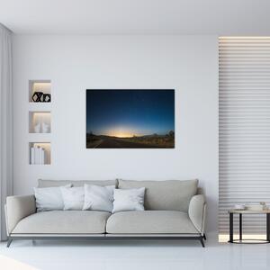 Obraz - Nočné nebo nad cestou (90x60 cm)