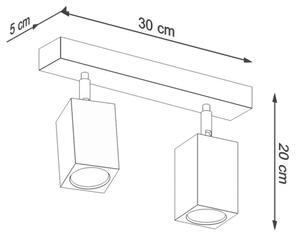 Sollux SL.1036 - Bodové svietidlo KEKE 2xGU10/40W/230V dub