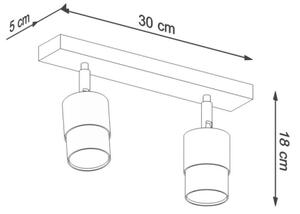 Sollux SL.1065 - Bodové svietidlo NERO 2xGU10/40W/230V čierna/lesklý chróm