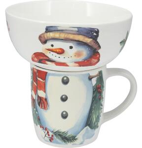 Raňajková sada Snehuliak, 2 ks, porcelán