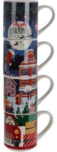 4-dielna sada hrnčekov Christmas, 265 ml, porcelán