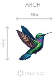 Nalepte.cz Kolibrík textilní prelepiteľná nálepka na stenu arch 20 x 19 cm