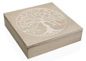 Ozdobná krabica Versa Strom Drevo 24 x 6 x 24 cm