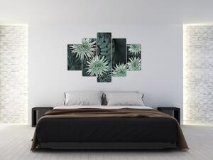 Obraz - Zelené kvety (150x105 cm)