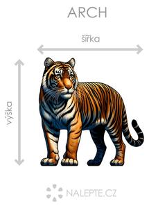 Nalepte.cz Tiger textilní prelepiteľná nálepka na stenu arch 44 x 45 cm