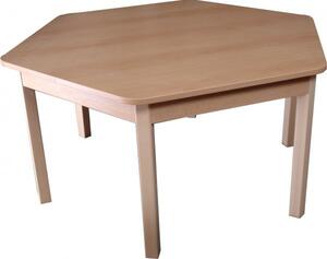 Hajdalánek Stôl šesťuholníkový pr. 120 cm pre materské školy (buk, 64) STULSESTI64BUK