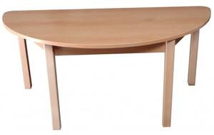 Hajdalánek Stôl polguľatý priemer 120 x 60 cm pre materské školy (buk, 71) STULPULKUL71BUK