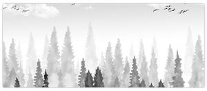 Obraz - Vrcholky lesov (120x50 cm)