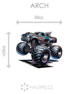 Nalepte.cz Monster truck 02 textilní prelepiteľná nálepka na stenu arch 47 x 37 cm