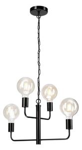 Luster na reťazi ORLANDO 4xE27/60W/230V čierna