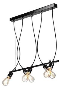 Luster na lanku TARO 5xE27/60W/230V čierna