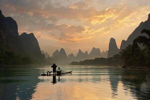Fotografia Golden Li River, Yan Zhang