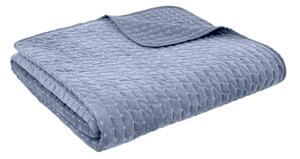 Modrý zamatový prešívaný pléd 240x260 cm Attica Velvet – Bianca