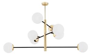 Argon 5041 - Luster na tyči CAMERON 8xE27/15W/230V mosadz/čierna