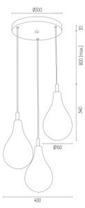 Argon 6105 - Luster na lanku OAKLAND 3xG9/6W/230V čierna