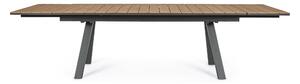 MUZZA Záhradný rozkladací stôl salia 203 (293) x 100 cm čierny