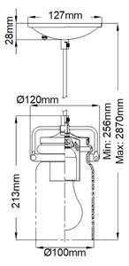 Elstead KL-BRINLEY-MP-OZ - Luster na lanku BRINLEY 1xE27/60W/230V antracit