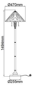 Elstead QZ-VICTORY-FL - Stojacia lampa Tiffany VICTORY 2xE27/60W/230V