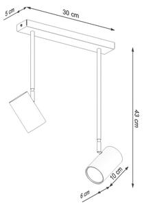 Sollux SL.1075 - Luster na tyči NORANO 2xGU10/40W/230V čierna