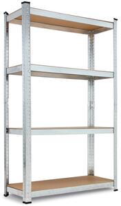 Regál 160x90x40 cm - strieborný