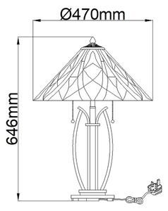 Elstead QZ-VICTORY-TL - Stolná lampa Tiffany VICTORY 2xE27/60W/230V