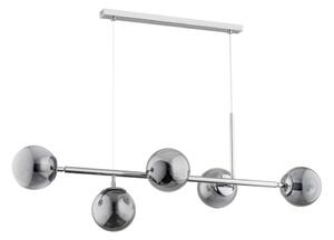 Luster na lanku DANSA 5xE14/10W/230V šedá/lesklý chróm