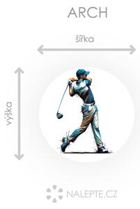 Nalepte.cz Golfista 03 textilní prelepiteľná nálepka na stenu arch 20 x 20 cm