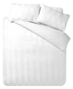 Biele saténové obliečky na jednolôžko 135x200 cm So Soft Satin Stripe – Catherine Lansfield