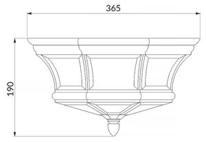 Elstead QZ-NEWBURY-F-PB - Vonkajšie stropné svietidlo NEWBURY 3xE14/40W/230V IP44