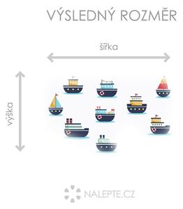 Nalepte.cz Farebné lodičky textilní prelepiteľné nálepky na stenu 63 x 41 cm