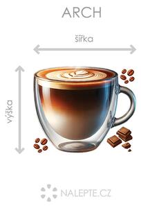Nalepte.cz Šálka ​​cappuccino textilní prelepiteľná nálepka na stenu hárok 45 x 38 cm