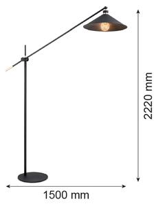 Argon 4732 - Stojacia lampa NASHVILLE 1xE27/15W/230V čierna