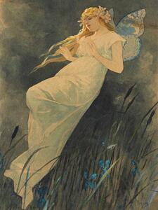 Obrazová reprodukcia The Elf in the Iris Blossoms (Vintage Art Nouveau) - Alfons Mucha