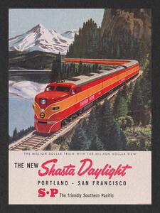 Obrazová reprodukcia The New Shasta Daylight Train (Vintage Transport)