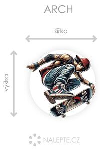 Nalepte.cz Skateboardista textilní prelepiteľná nálepka na stenu arch 20 x 19 cm