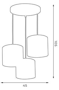 Luster na lanku ARDEN 3xE27/60W/230V biela/zlatá