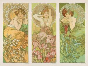 Obrazová reprodukcia Topaz, Amethyst & Emerald (Three Beautiful Art Nouveau Ladies) - Alphonse / Alfons Mucha