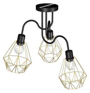 Prisadený luster BERGEN 3xE27/60W/230V čierna/zlatá