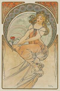 Obrazová reprodukcia The Arts 3, Heavily Distressed (Beautiful Vintage Art Nouveau Lady) - Alfons / Alphonse Mucha