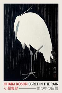 Obrazová reprodukcia Egret in the Rain (Japanese Woodblock Japandi print) - Ohara Koson
