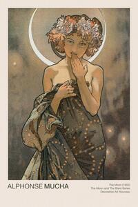 Obrazová reprodukcia The Moon (Celestial Art Nouveau / Beautiful Female Portrait) - Alphonse / Alfons Mucha
