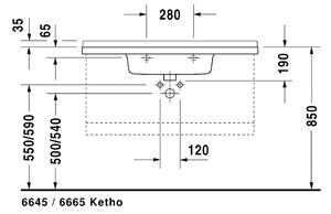 Duravit Starck 3 - Nábytkové umývadlo 105x48,5 cm s 1 otvorom pre armatúru, biele 0304100000