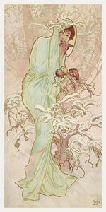 Obrazová reprodukcia The Seasons: Winter (Art Nouveau Portrait) - Alphonse Mucha